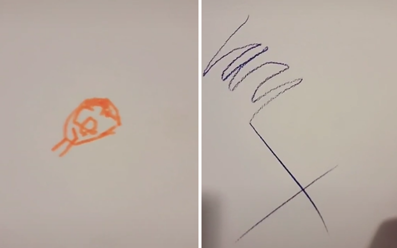 JEnelle drawings on wall