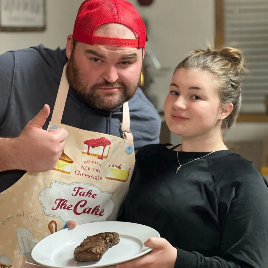 gary and leah with steak