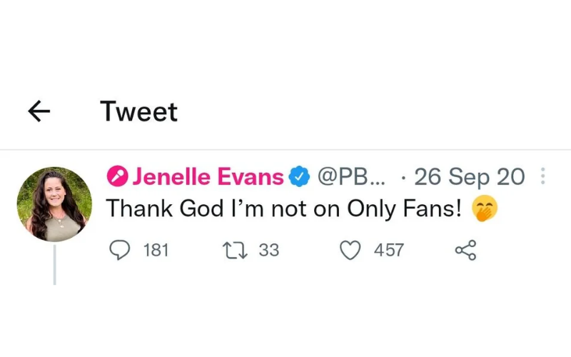 Jenelle OF tweet