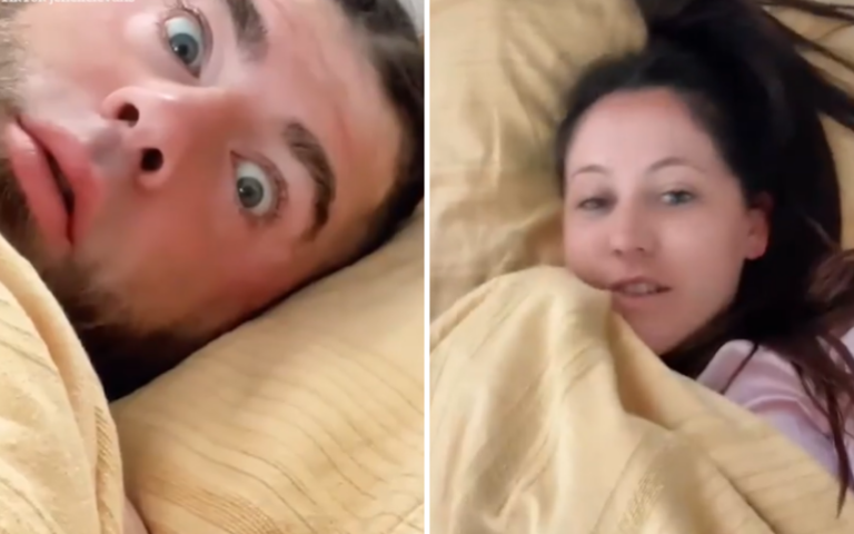 Jenelle and David in bed
